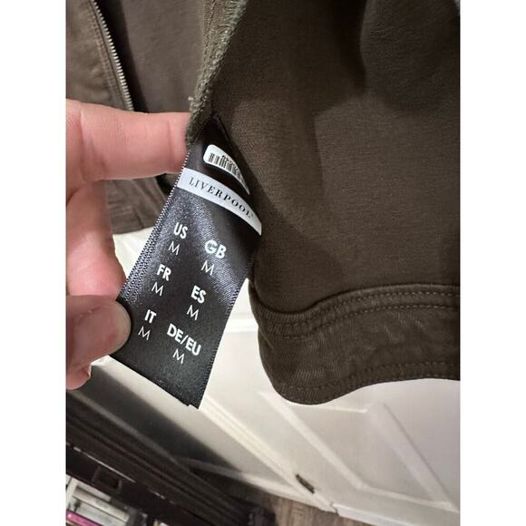 Liverpool Los Angeles Women's Olive Night Bradford Moto Denim Jacket Size Medium - Picture 5 of 8